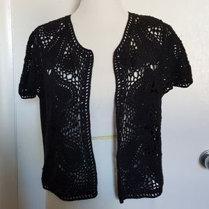 Liz Clairborne Short Sleeved Black Sweater Size M